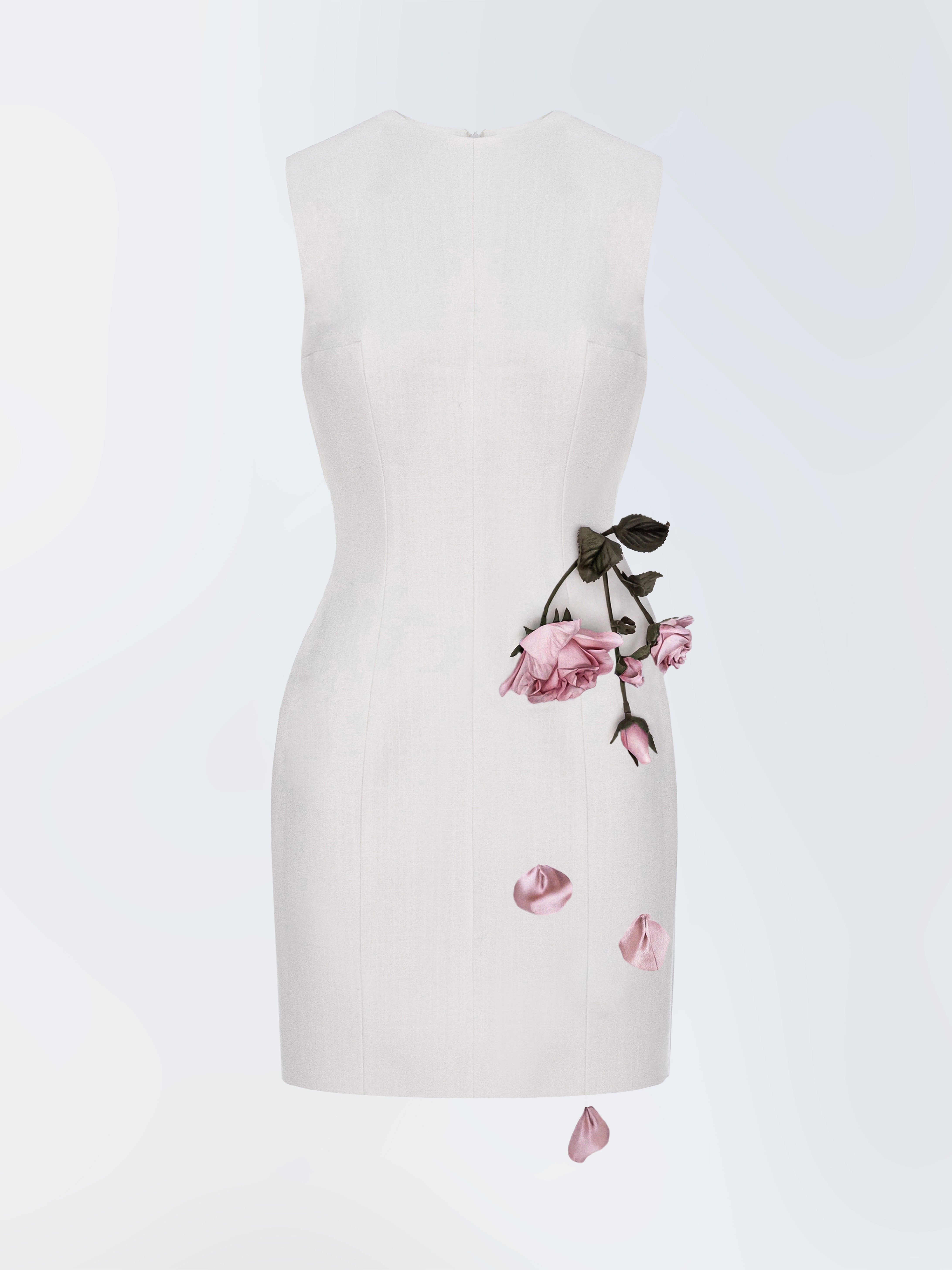 white coquette dress The Coquette Dress - White/Pink Rose